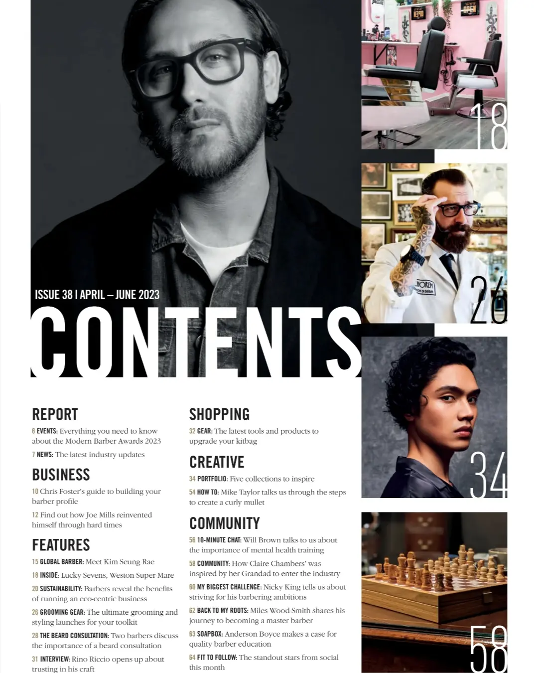 Eagle & Bear In Modern Barber Magazine - Contents