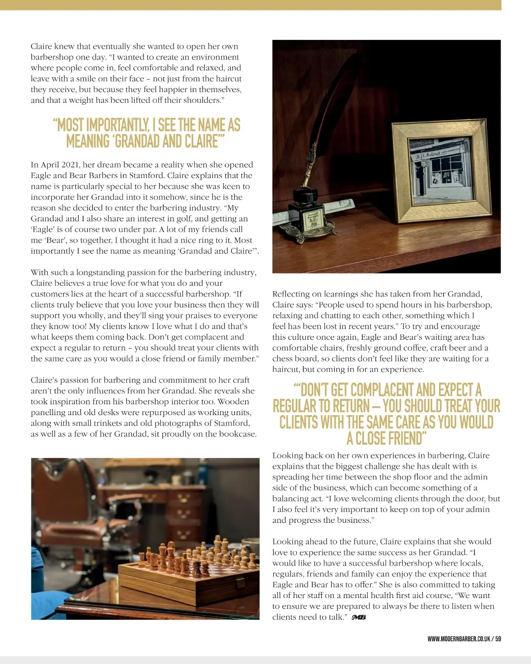Eagle & Bear In Modern Barber Magazine - Article Page 2