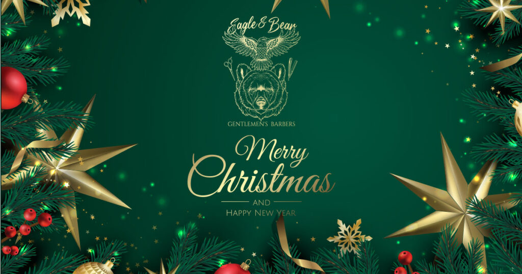 Merry Christmas From Eagle And Bear Barbers In Stamford