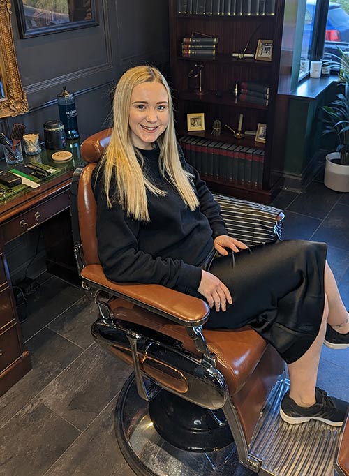 Claire at Eagle & Bear Barbers Stamford